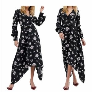 ASOS | NWT Asymmetrical Sheer Floral Low Cut Dress